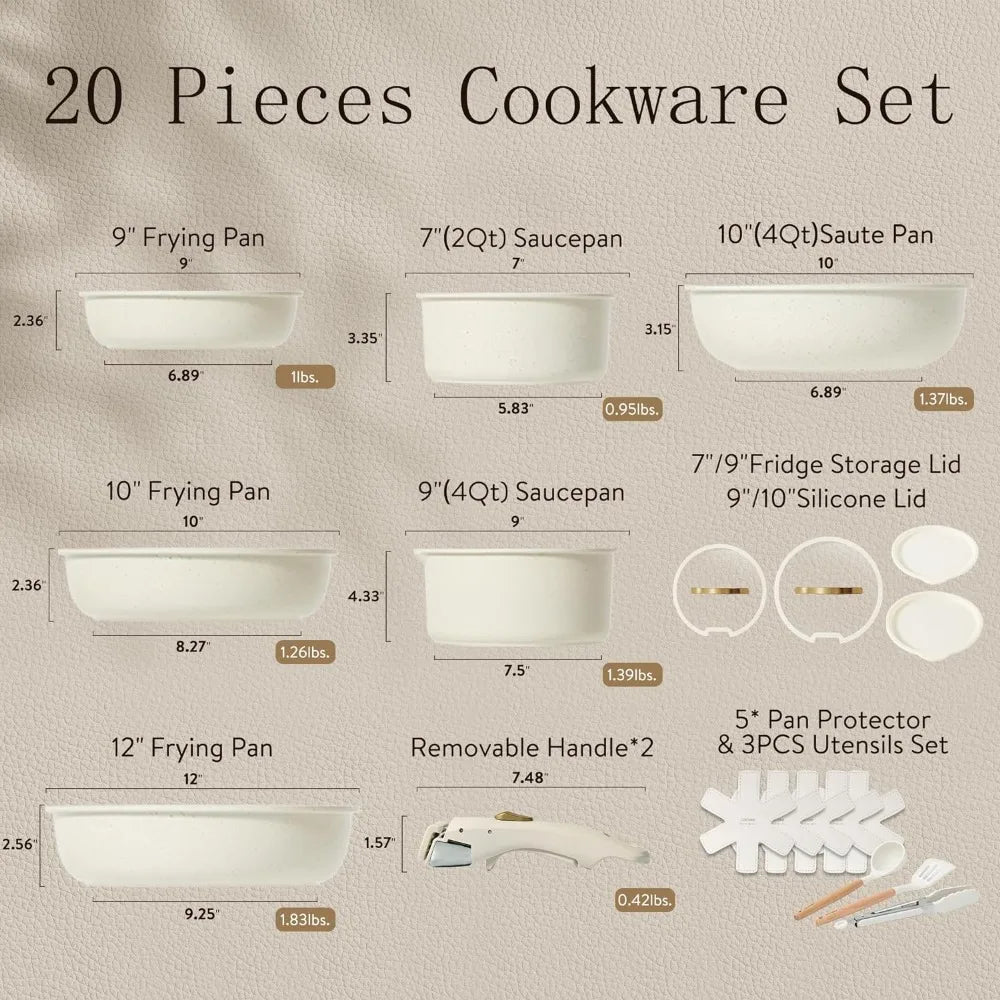 Tableware Pans Set Nonstick Cookware