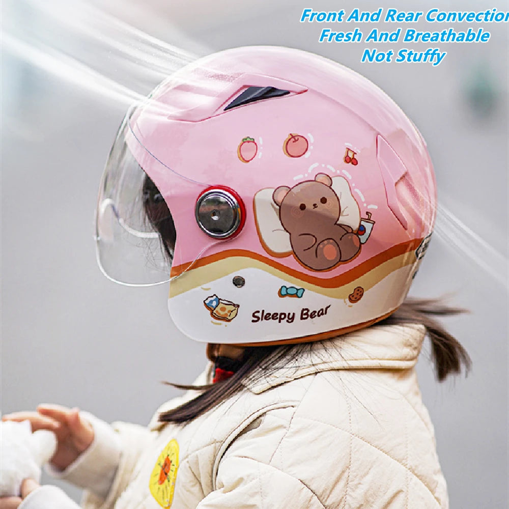 Motorcycle Child Riding Cartoon Helmet Sun Protection Breathable Safety Helmet Motorcycle Skateboard Bike Head Protection