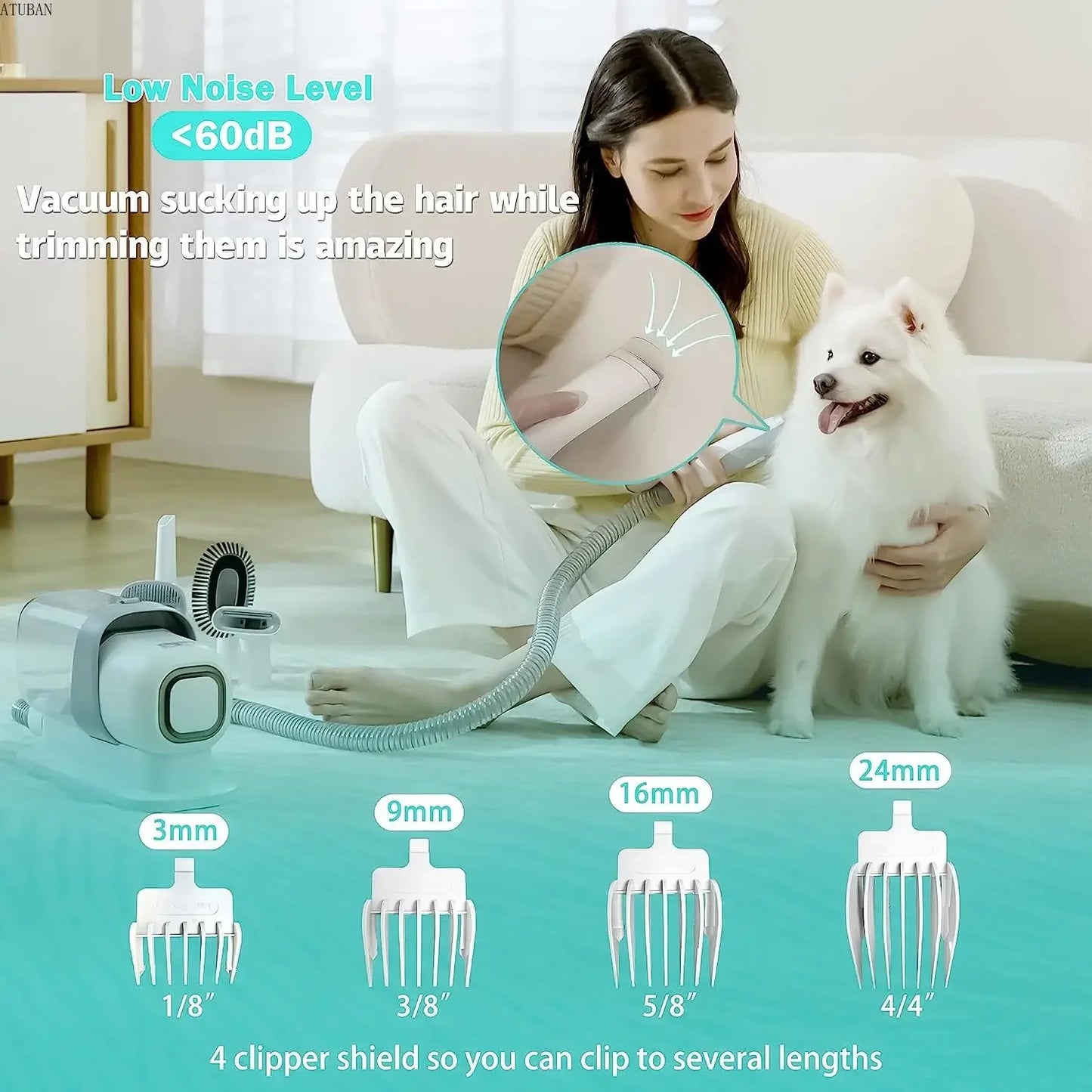 Pet Grooming Kit Vacuum Dog Clippers