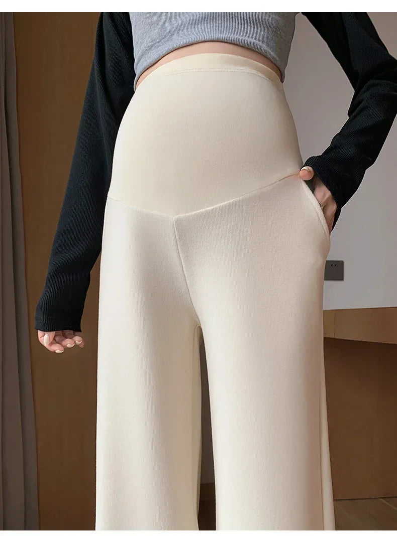 Maternity Long Straight Pants Wide Leg