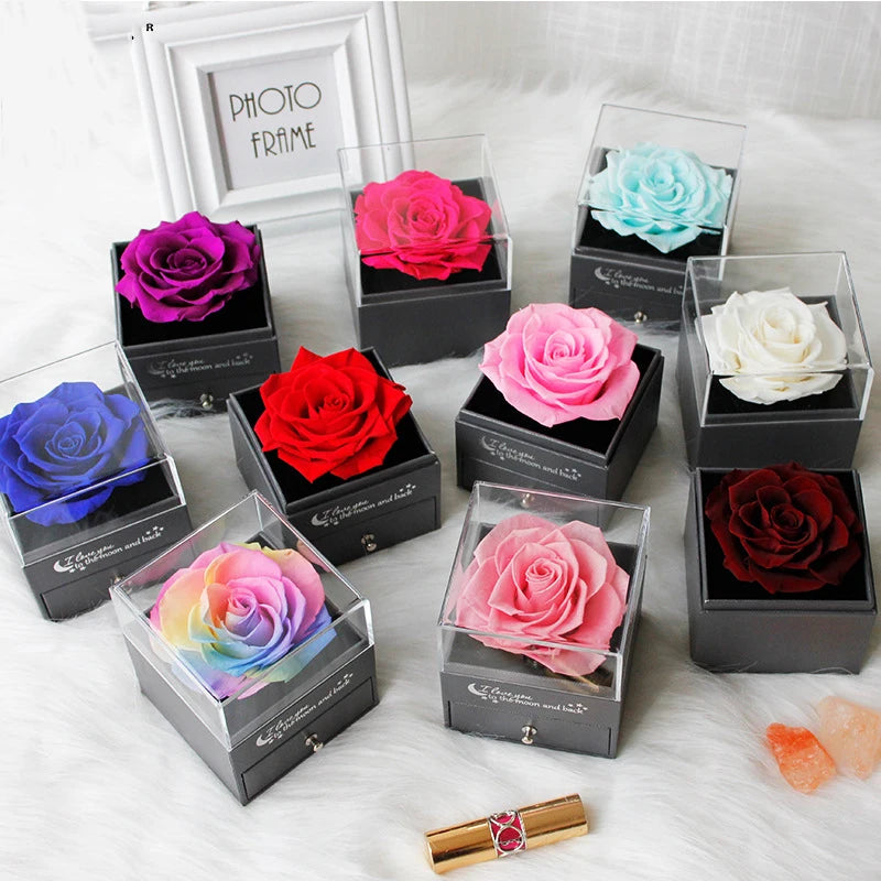 Eternal Rose Flower Jewelry Gift Box