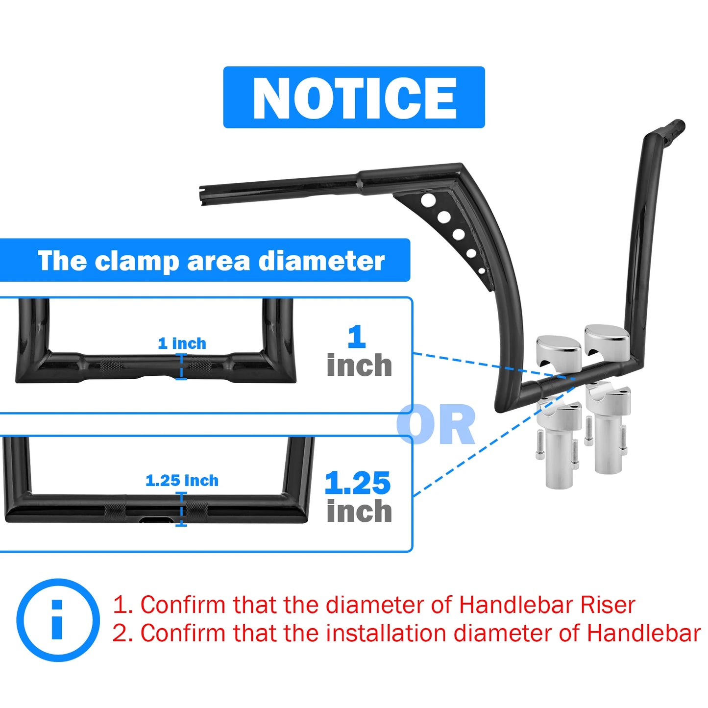 Motorcycle Accessories 2" Riser 1" Handlebar Clamp CNC Aluminium For Harley-Davidson Dyna Softail Sportster 1200 883 Model