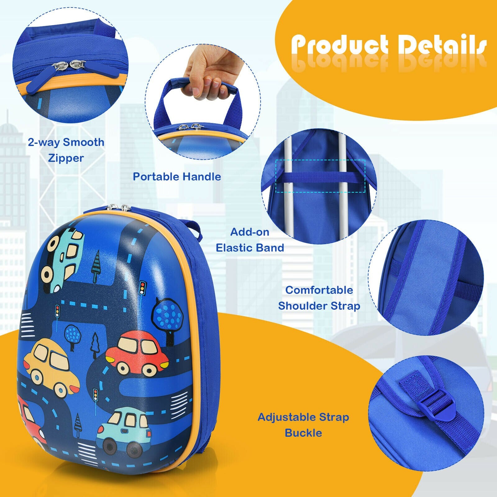 2PC Kids Carry On Luggage Set 12&quot; Backpack &amp; 18&quot; Rolling Suitcase for Travel - DJVWellnessandPets