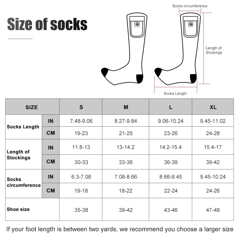 SNOW DEER Winter Heated Sock Rechargeable Battery Stocking Women Electric Heating Ski Socks Sports Man Thermal with Warmer Foot