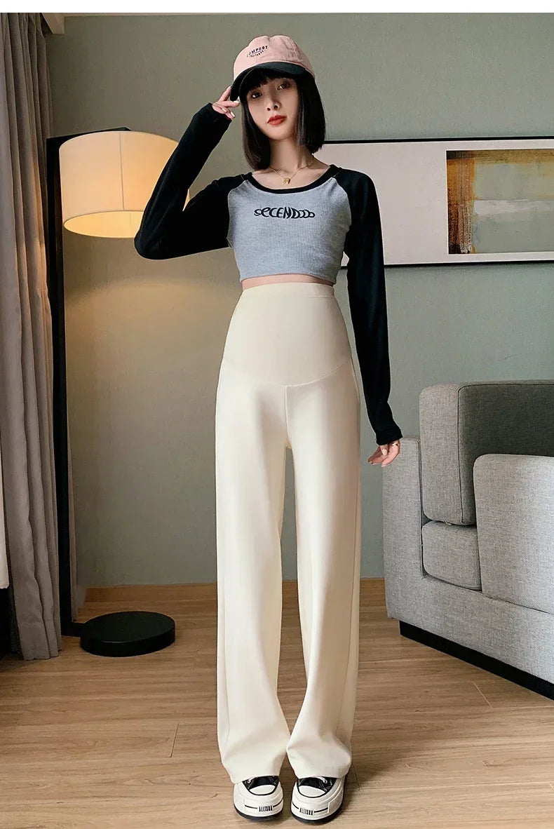 Maternity Long Straight Pants Wide Leg