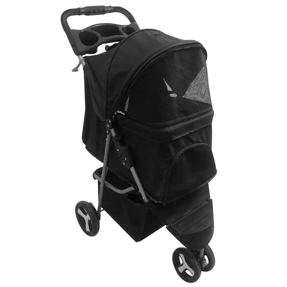 US Foldable Pet Stroller with Cup Holder