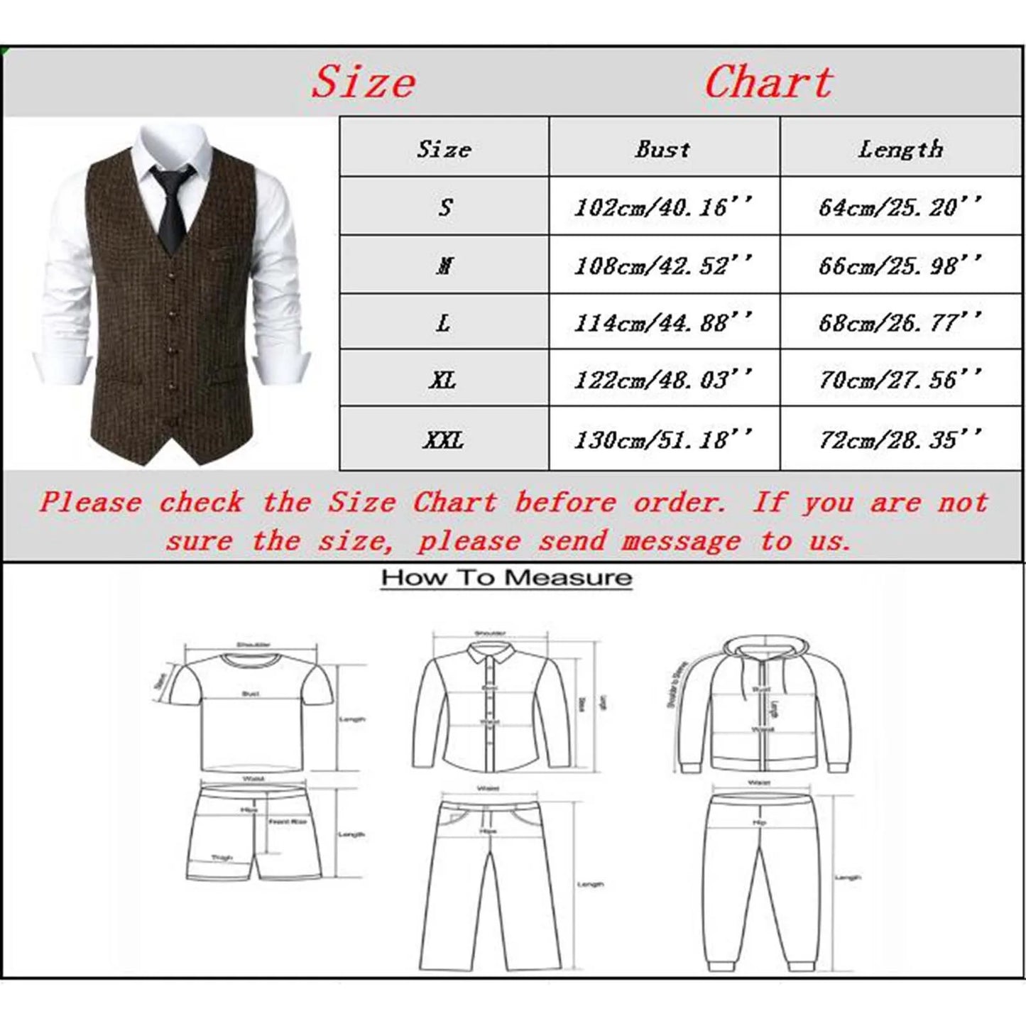 For Men Slim Fit V-Neck Tweed Vest