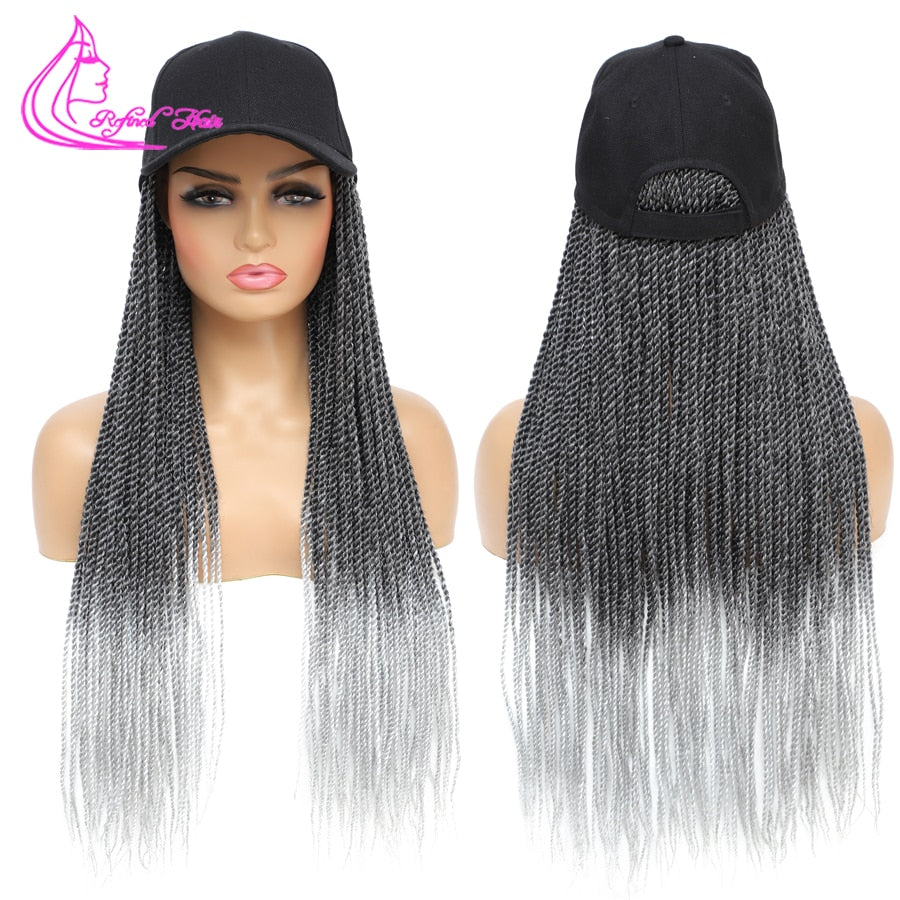 Hat Wigs Baseball Cap with Senegalese Twist Braids Hair extensions Hat With Braided Hair attached for Black White woman …