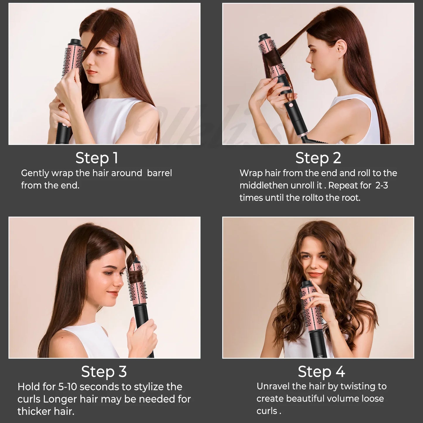 Heated Round Brush Portable Curling Iron