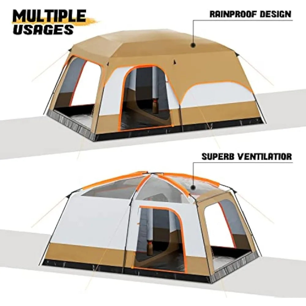 MoNiBloom 5-8 Person Tent for Camping Extra Large Portable Cabin Huge Tent, Waterproof Windproof 1 Living Room