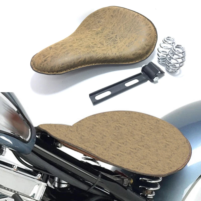 For Harley Davidson Dyna Super Glide FXD 3" Spring Bracket Motorcycle Solo Seat 13" Retro Solo Seat Set Pad Motor Accessories