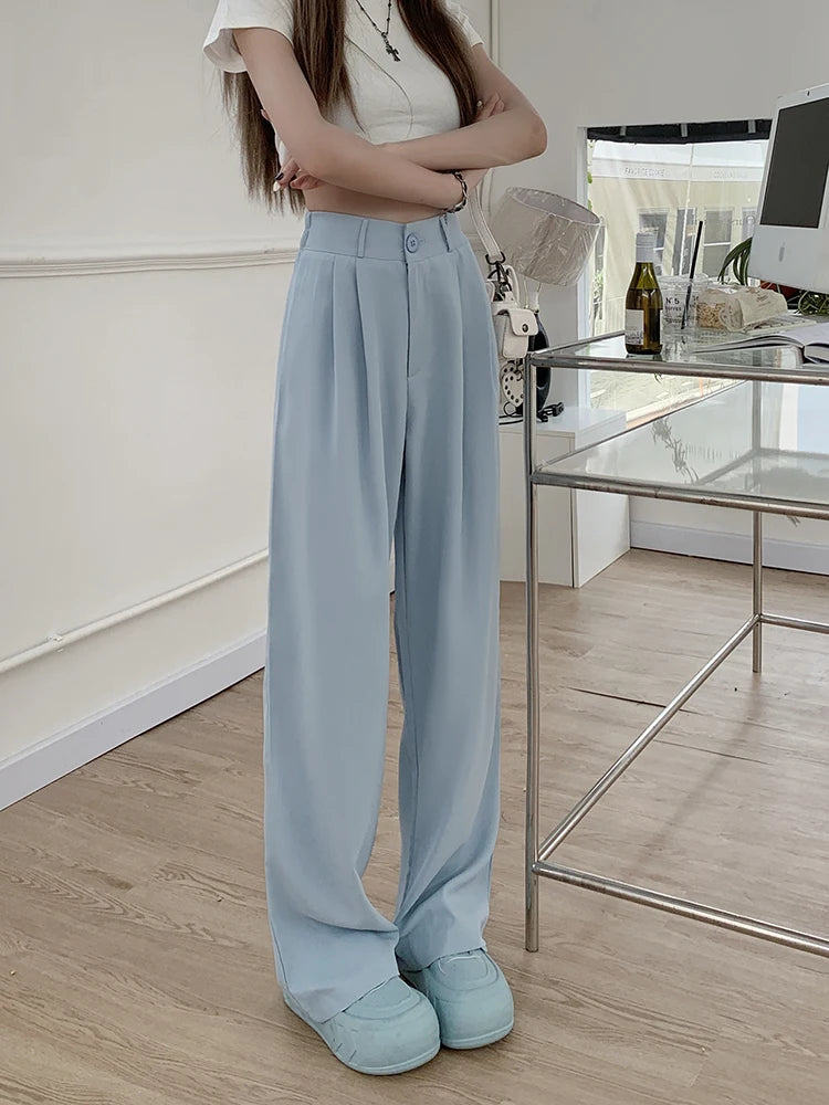 Suit Pants Elastic Waist Slimming Casual