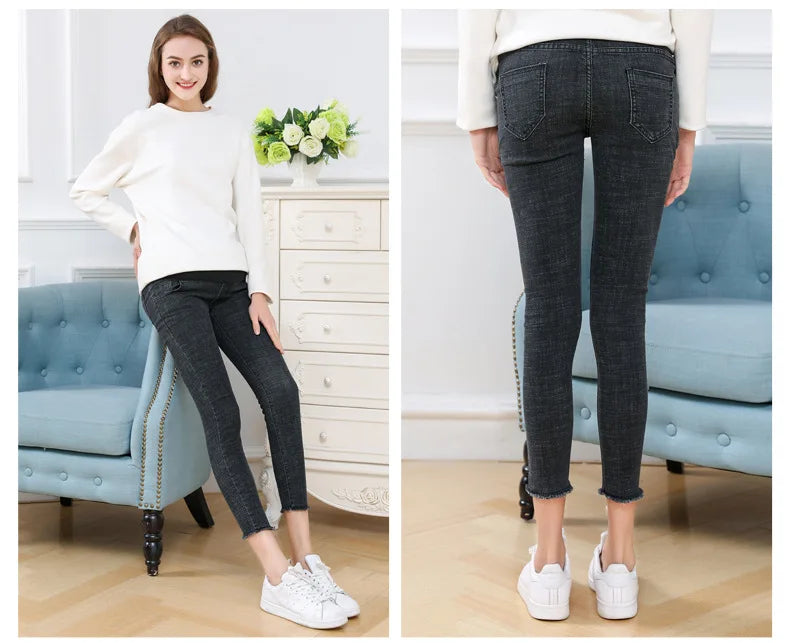 Denim Jeans Maternity Pants Skinny Stretch