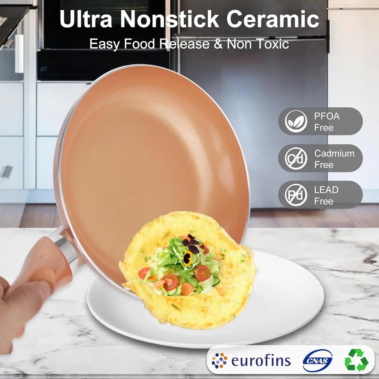 Pots and Pans Set Ultra Nonstick, Pre-Installed 11pcs