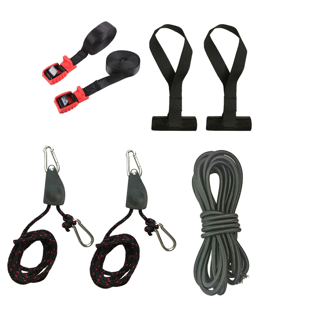 Kayak Strapping Down Kit Cam Buckle Tie Down Straps Rope Bow Stern Tie Down Ratchet Strap Hook Pulley Trunk Loops Hood