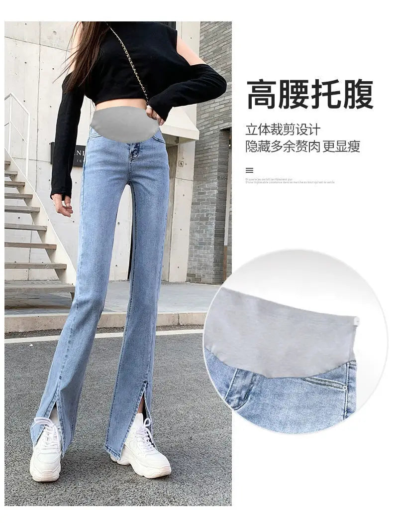 wide leg jeans pregnant women loose fit