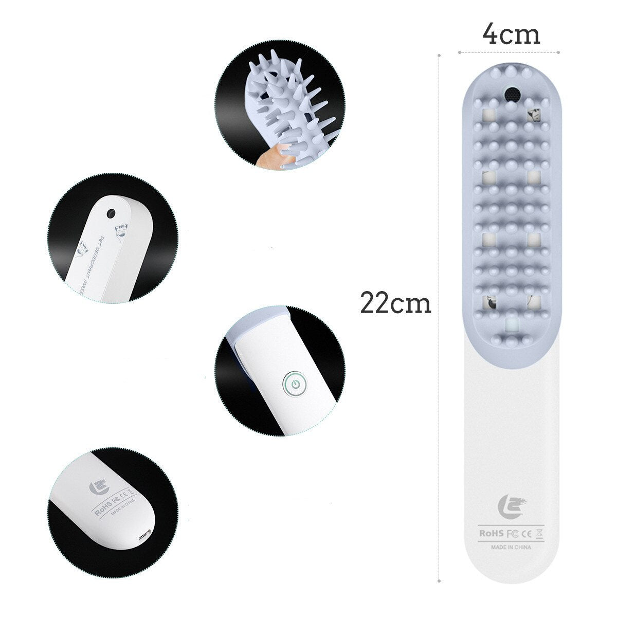 Electric Pet Comb Massage Deodorant Sterilization and Disinfection Dog Cat Cleaning Comb Hair Brush Flea Dog Comb Cat Grooming