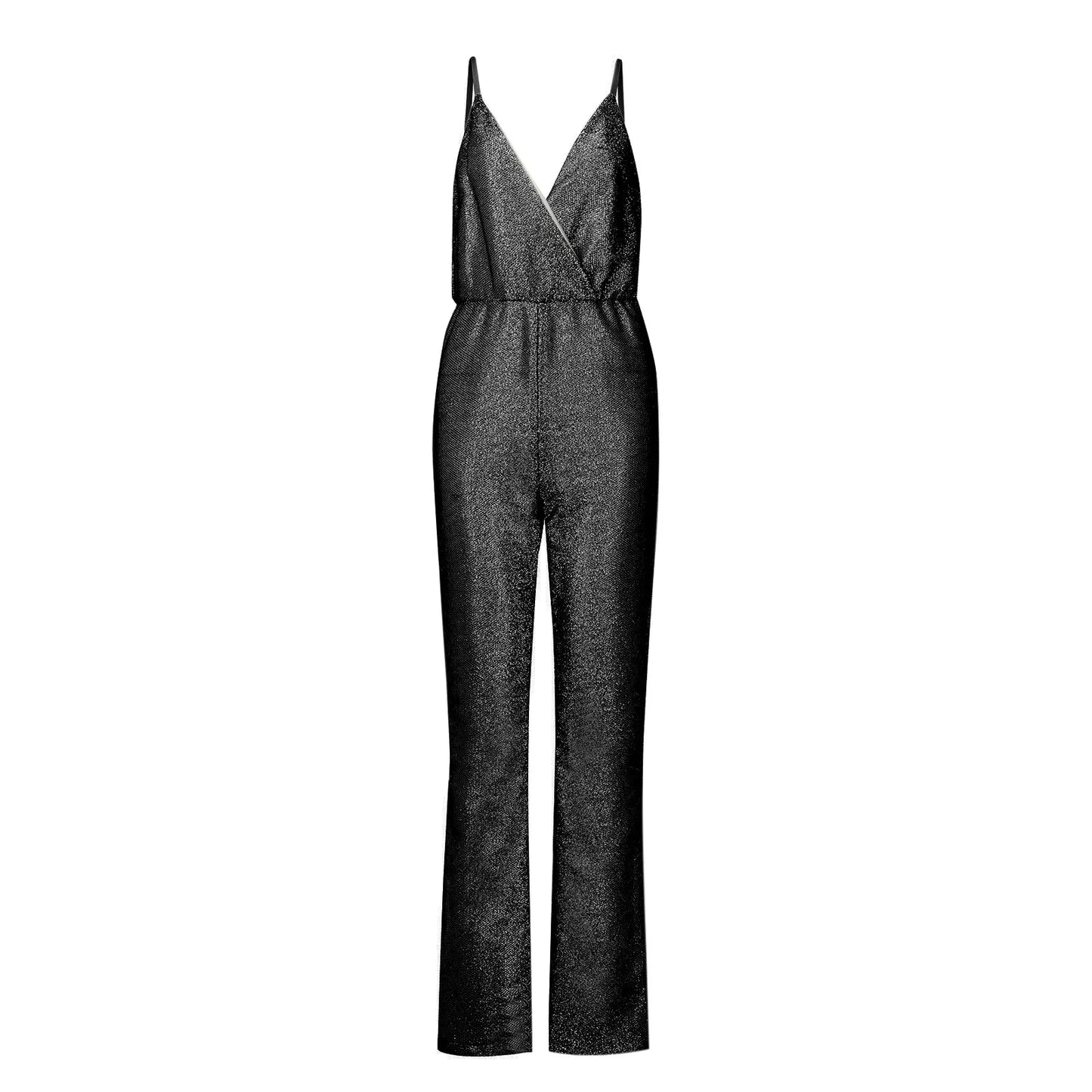 Elegant Sleeveless Sequined Glitter Shiny Jumpsuit