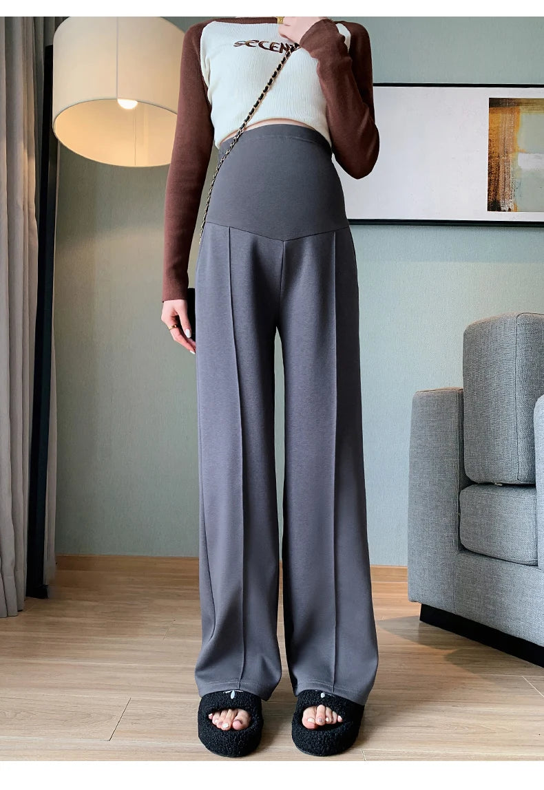 Maternity Long Straight Pants Wide Leg