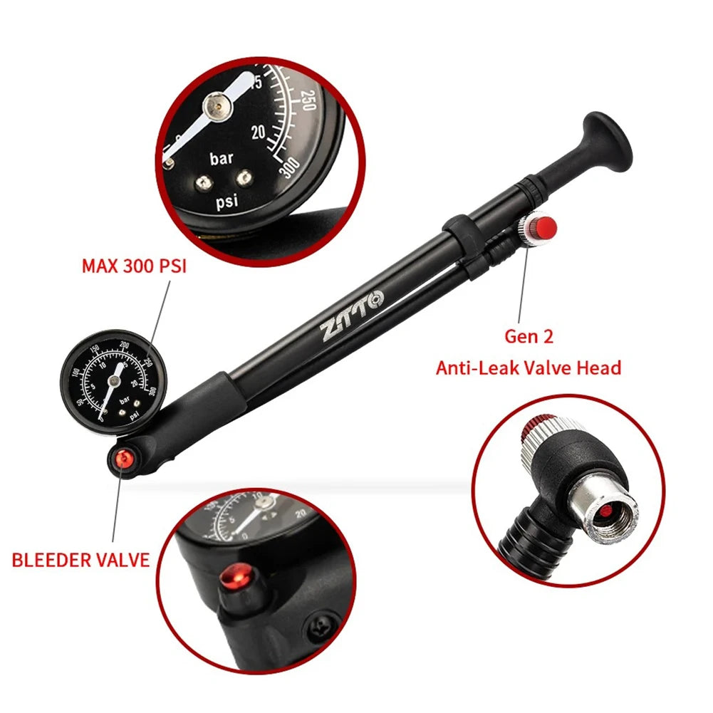 300PSI Bicycle Air Pump with Gauge