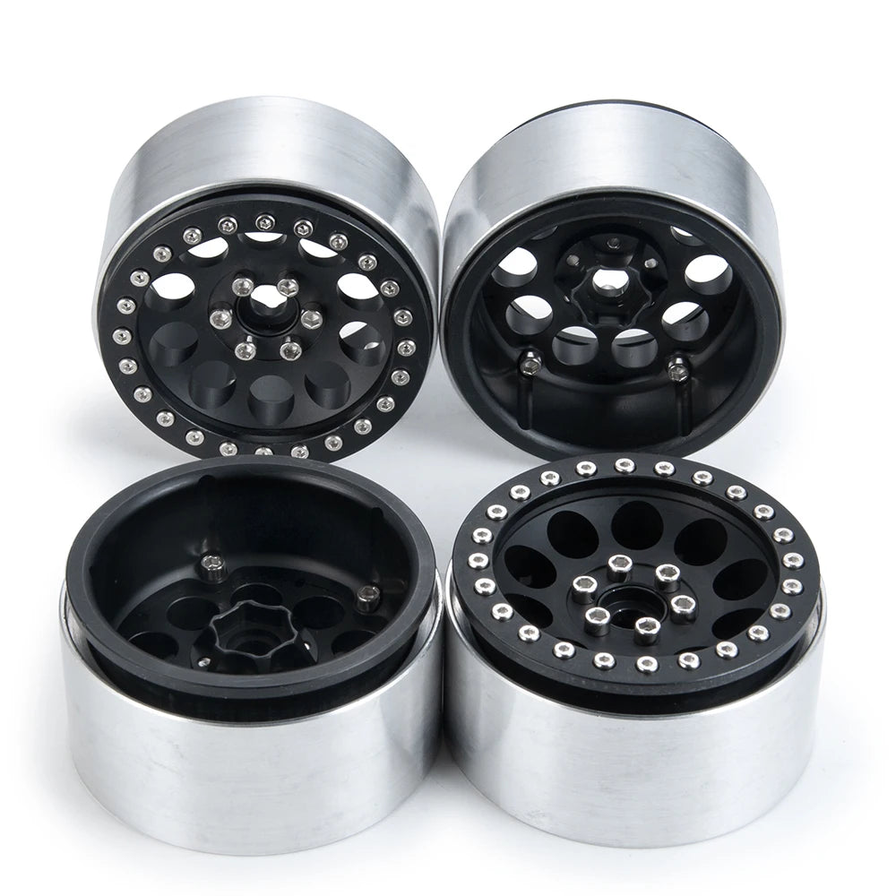 MIBIDAO Metal 2.2" Beadlock Wheel Rim 35mm Width For 1/10 Axial SCX10 90046 TRX4 RR10 Wraith 90018 D90 RC Crawler Car