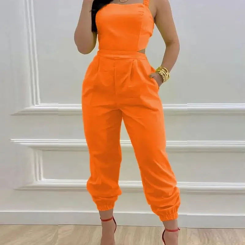 Elegant Printed Jumpsuits Casual Hip Waist