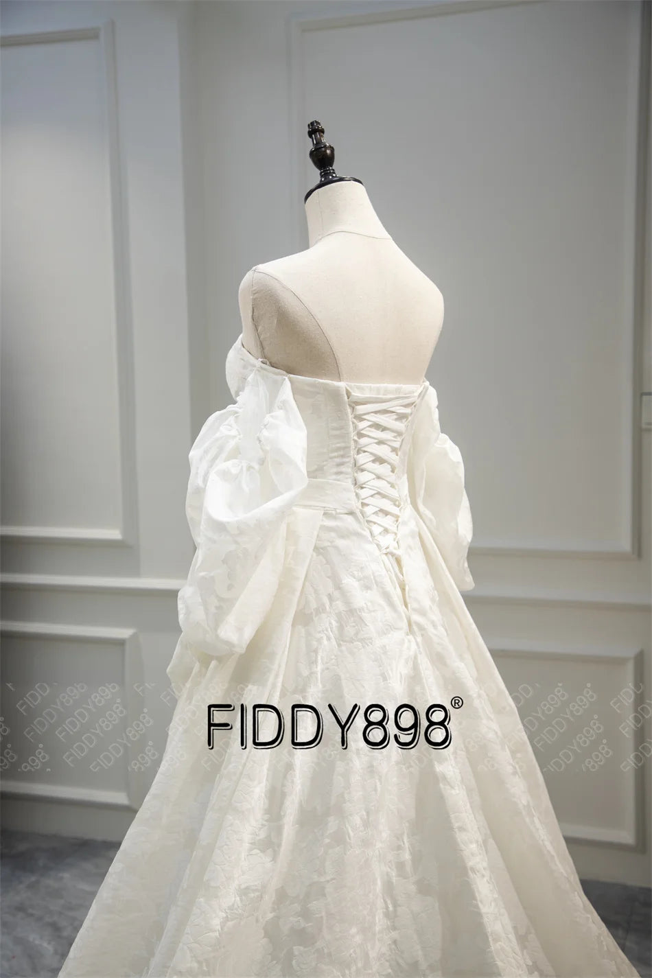 Elegant Off-the-shoulder Wedding Dresses 3D Floral Print