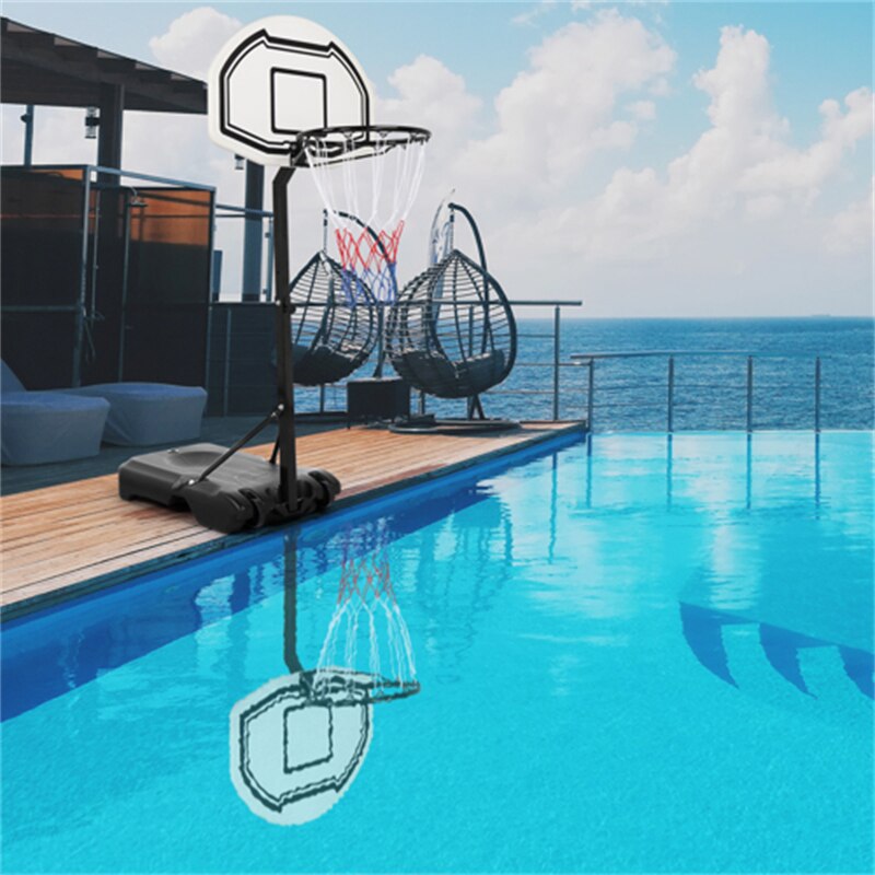 Swim Pool Side Portable Height-Adjustable Basketball Hoop for Team Play