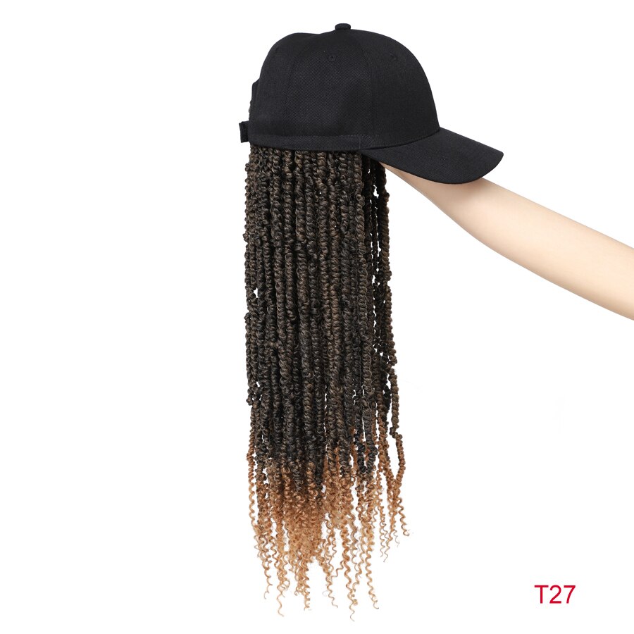 TOMO Baseball Wig Cap With Passion Twist Hair Adjustable Cap Synthetic Hair Extensions Fashion Baseball Hat Wig For Black Women