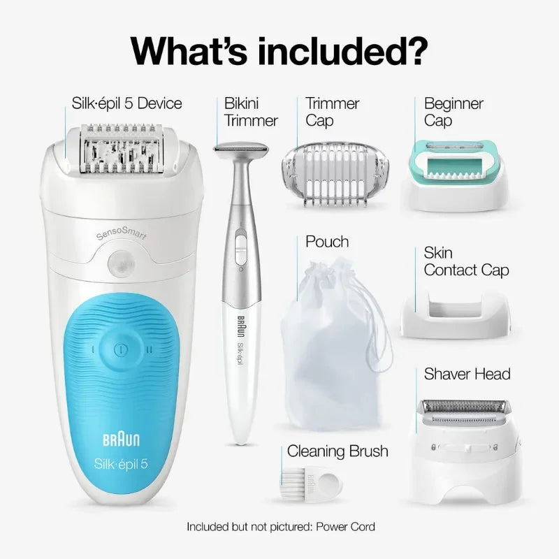 Hair Removal Device, Shaver & Bikini Trimmer, Cordless, Rechargeable,