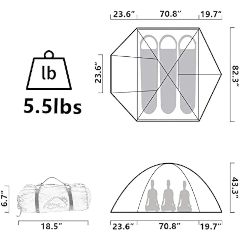 Wind Tour Professional 2 Person Weatherproof Double Layer Aluminum Windproof Backpacking Camping Tent