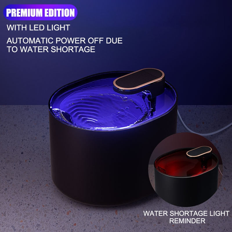 Smart Pet Water Fountain Mute Water Feeder Dog Cat Automatic Drinker USB Charge Electric Active Carbon Filter Drinking Dispenser