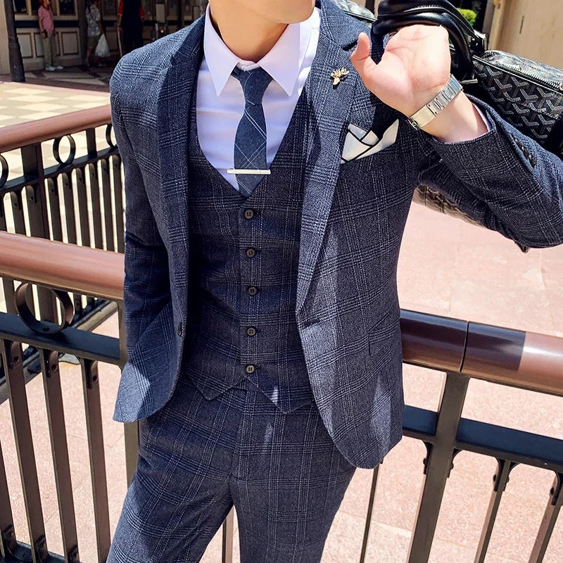 Men's Suit Jacket Vest Pants Fashion