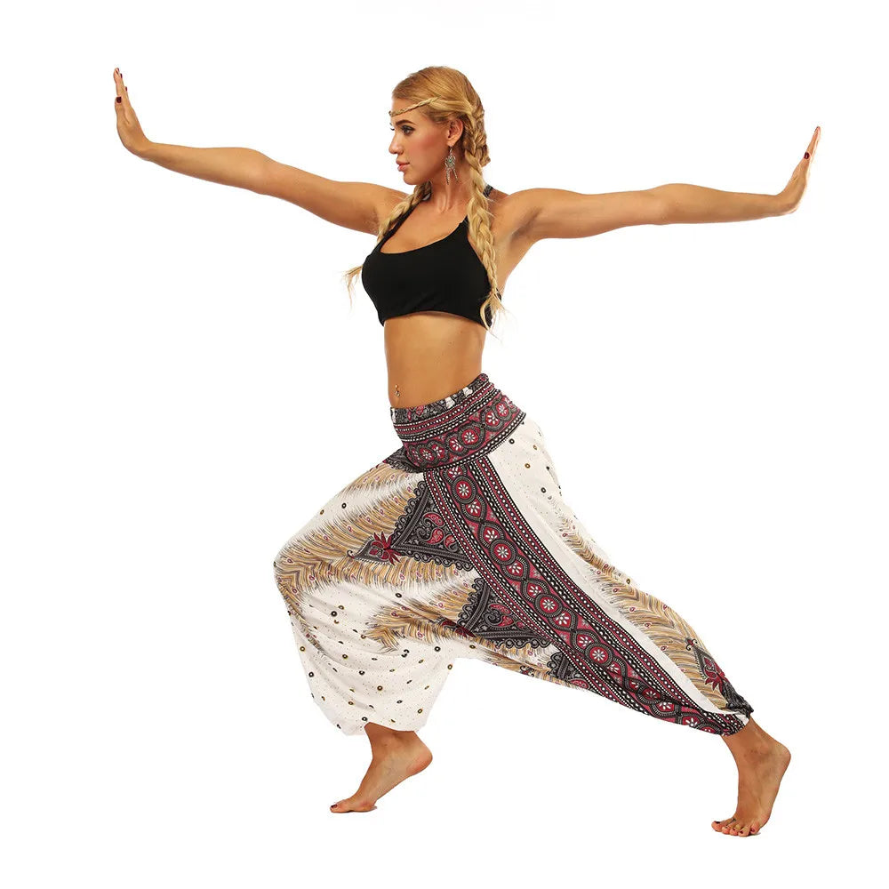 Women Casual Loose Yoga Trousers Baggy Boho