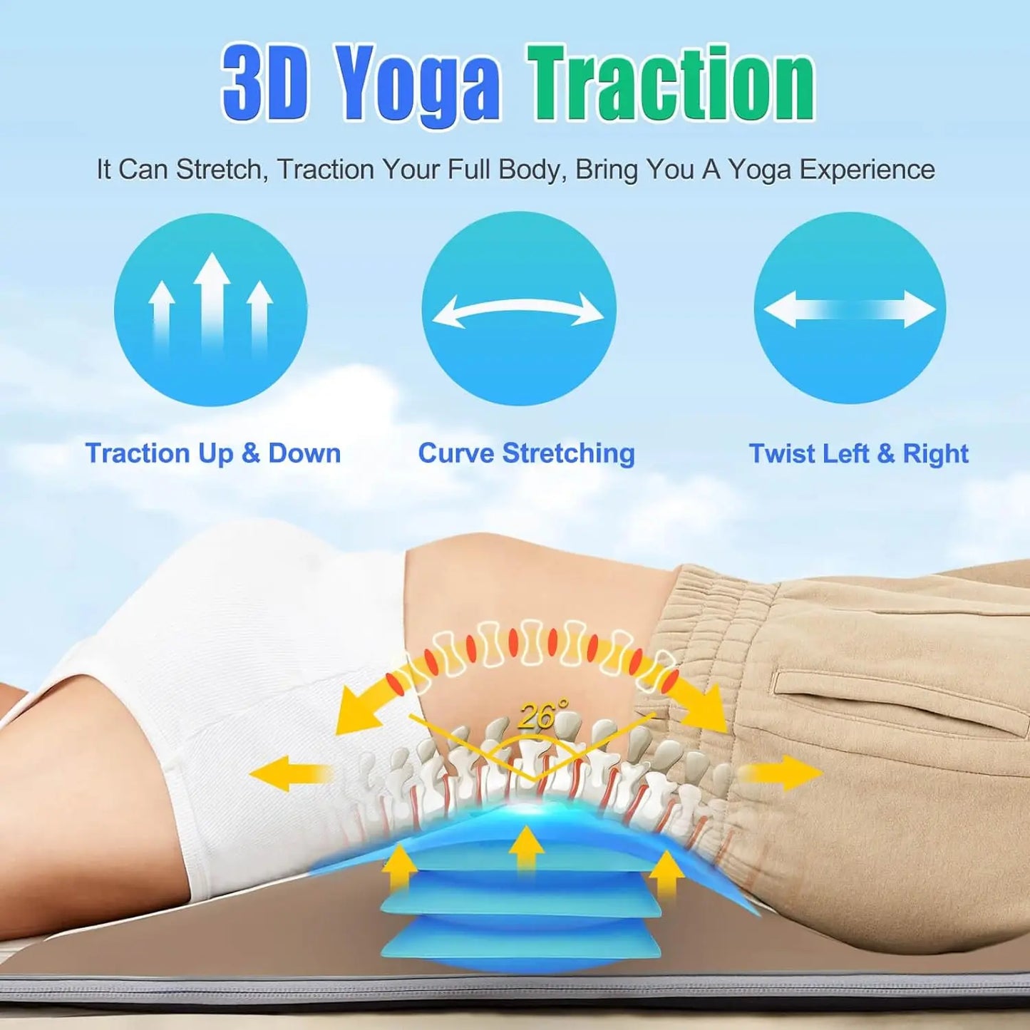 Full Body Massage Mat, 3D Body Stretching & Lumbar Traction