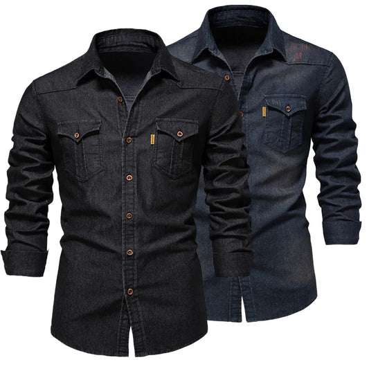 Fashion Autumn Cotton Denim Shirts Casual