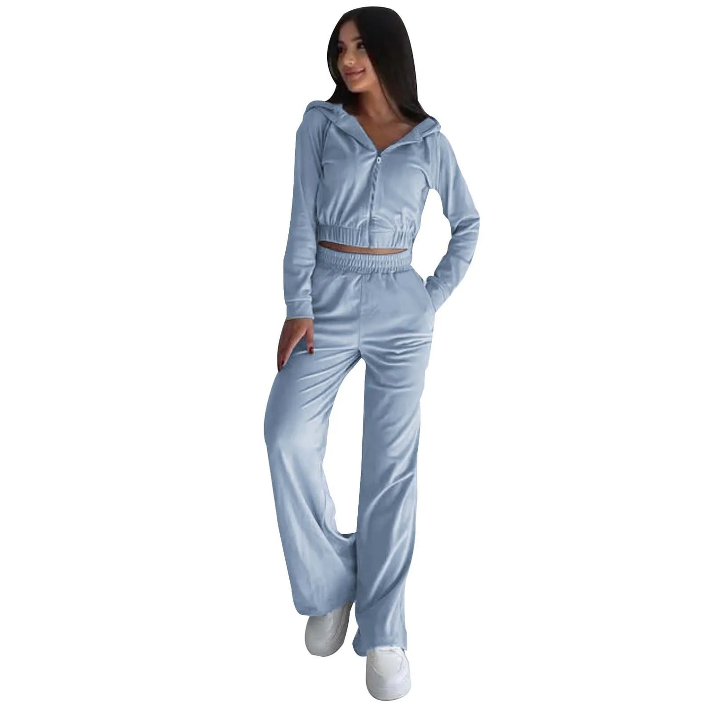 Two Pieces Set Women's Tracksuit Zip Up