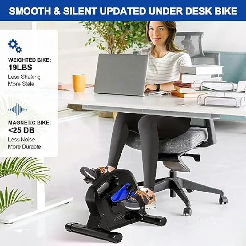 AGM Under Desk Bike Pedal Exerciser, Mini Exercise Bike with Magnetic Resistance, Desk Exercise Equipment for Arm & Leg