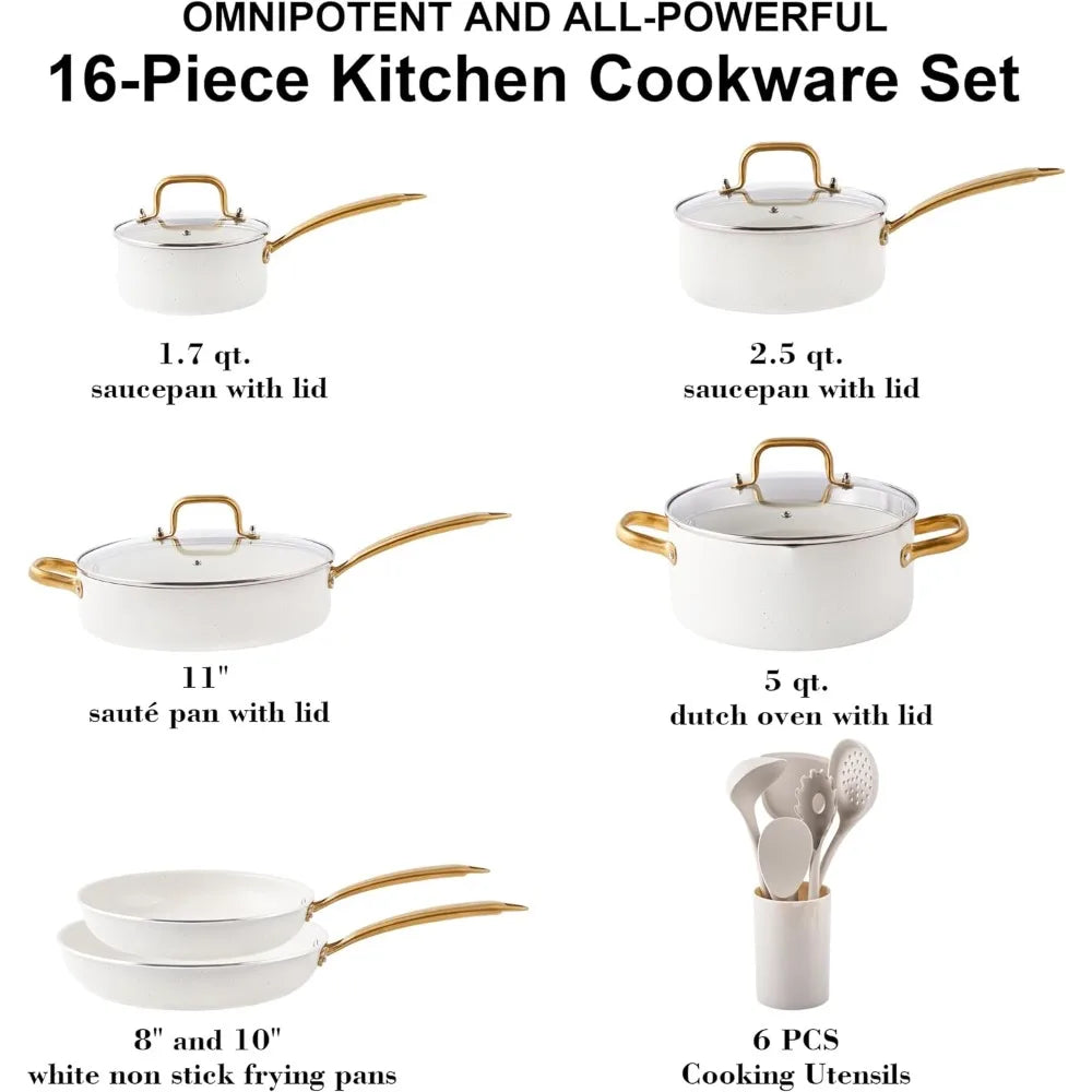 Nonstick Cookware Set - 16 PCS Non Toxinc