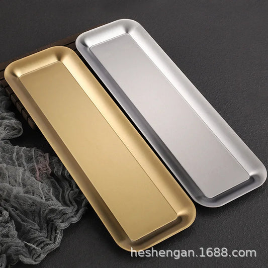 Stainless steel rectangular plate, 40cm