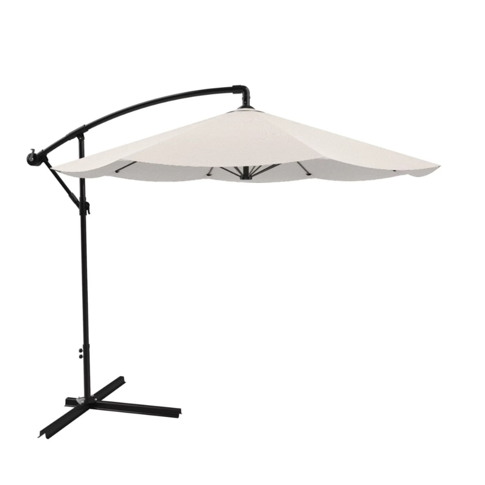 BOUSSAC 10&#39; Cantilever Patio Umbrella with Base, Red,Family Yard Sun Umbrella Umbrella for Beach,patio Furniture