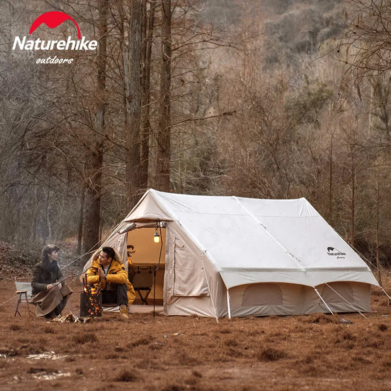 Naturehike Air 12.0 Cotton Air Tent Outdoor Camping Inflatable Tent 3-4 People 12㎡ Glamping Roof Top Large Air Tent Party Tent