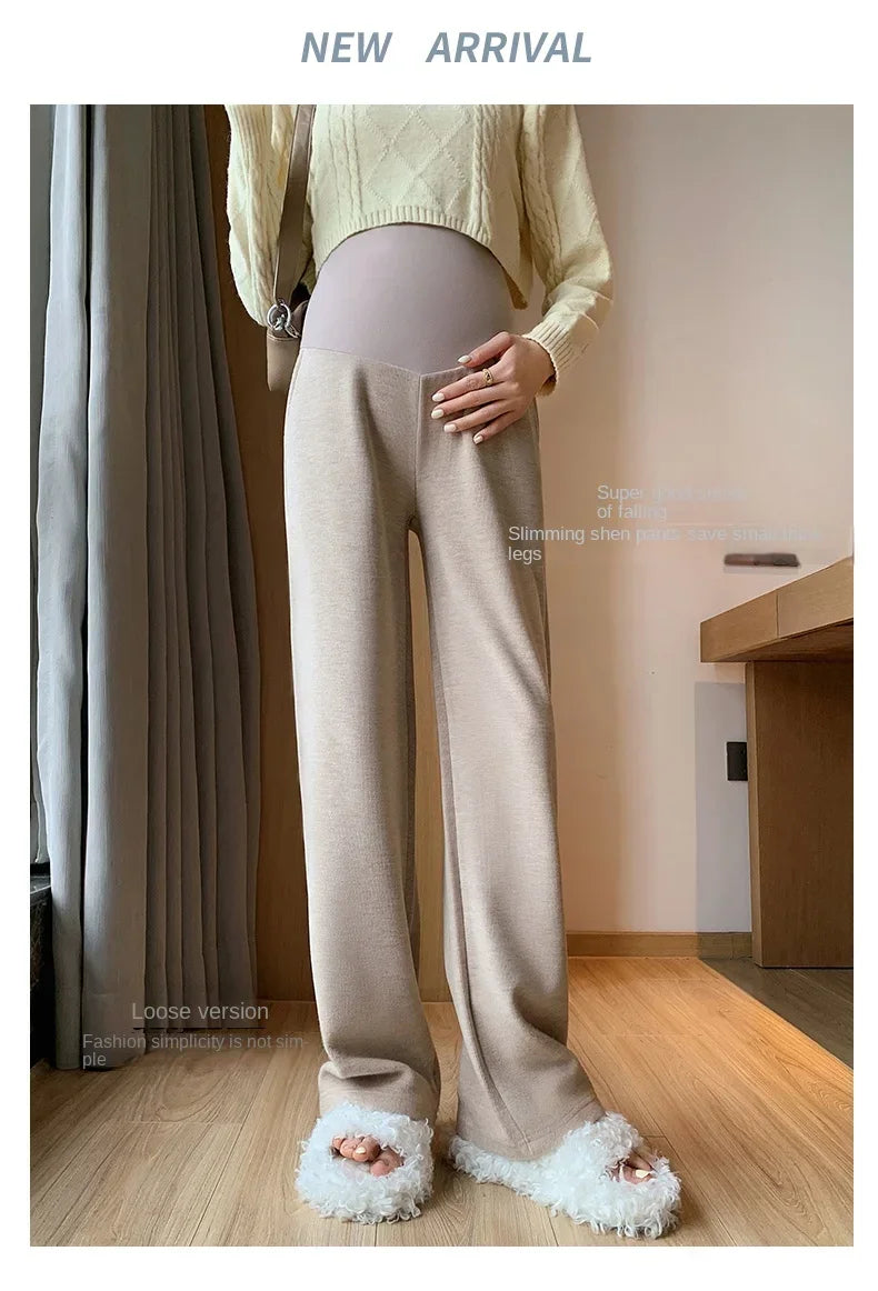 Maternity Long Straight Pants Wide Leg