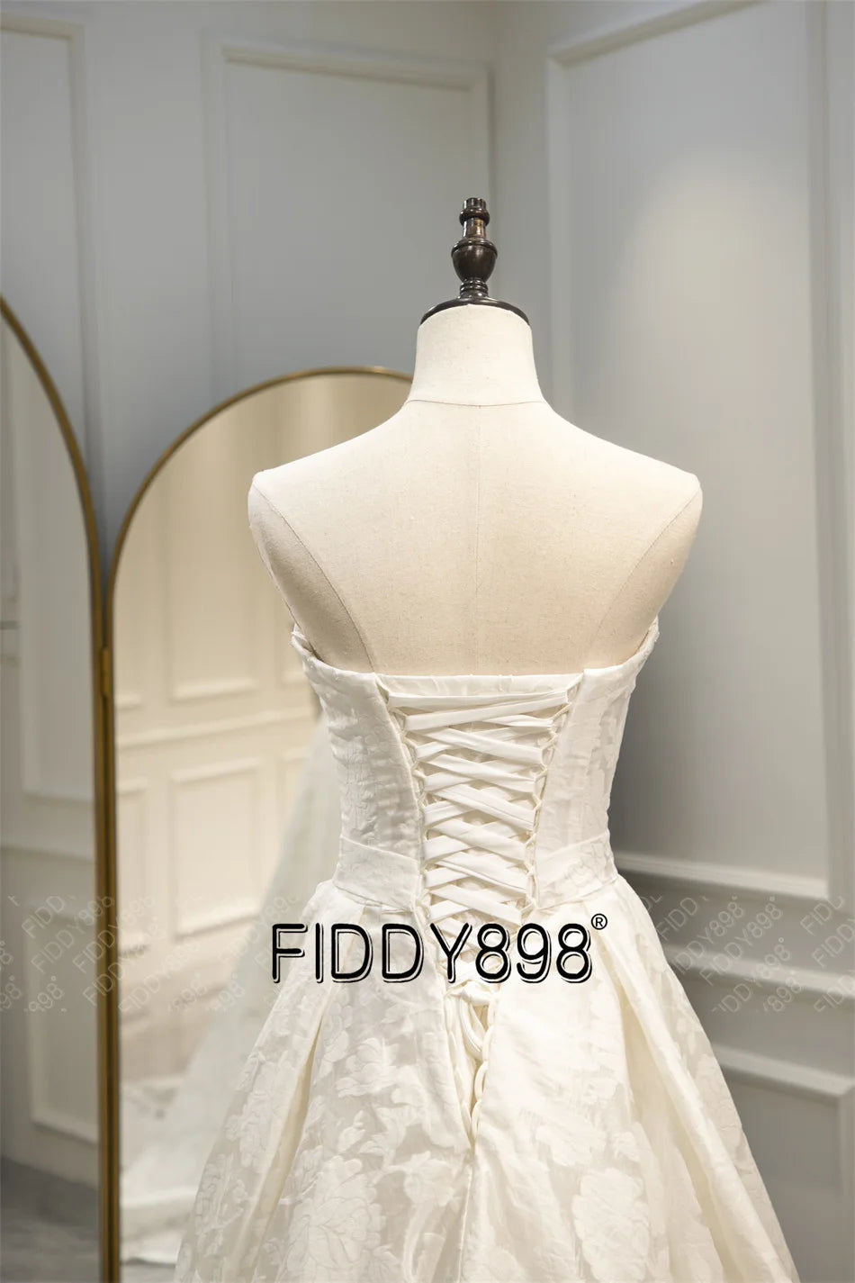 Elegant Off-the-shoulder Wedding Dresses 3D Floral Print