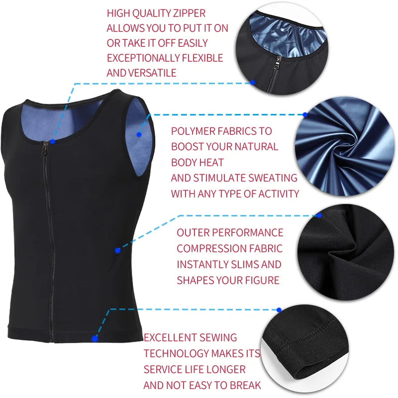 Men Abdomen Reducer Body Shaper Promote Sweat Sauna Vest