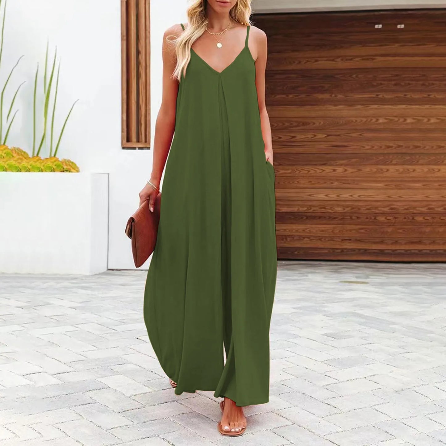 Sleeveless Suspenders Jumpsuit