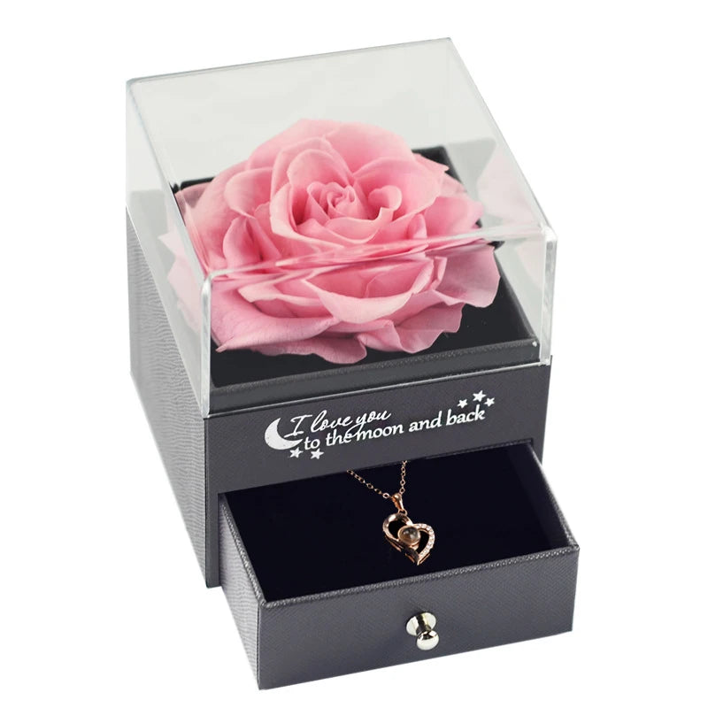 Eternal Rose Flower Jewelry Gift Box