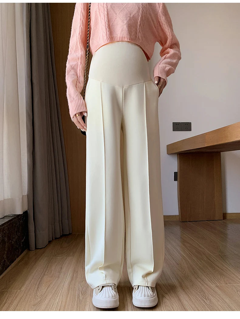 Maternity Long Straight Pants Wide Leg