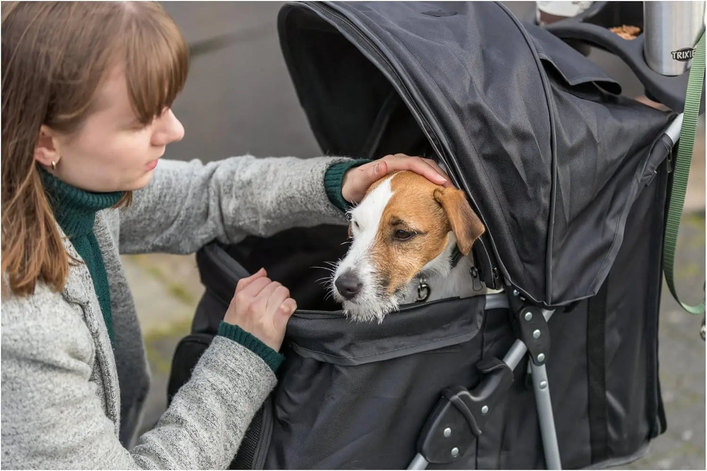 Foldable Pet Stroller for Cats and Dogs  Cart w/Weather Cover