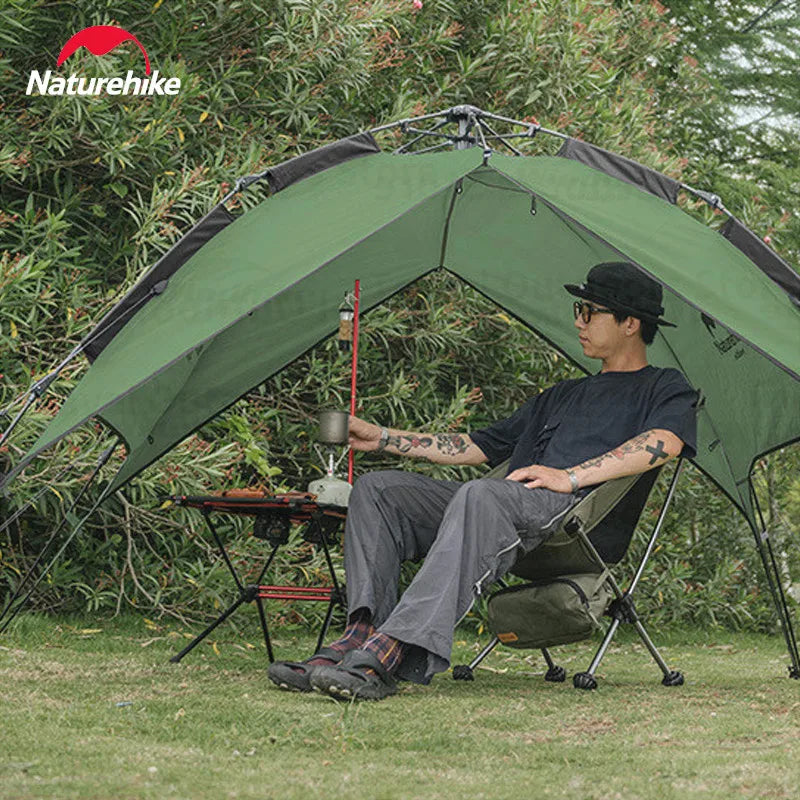 Naturehike 3-4 People Automatic Tent Camping Outdoor Quick Open One-touch Pole Waterproof Detachable Top Awning Fast Collection